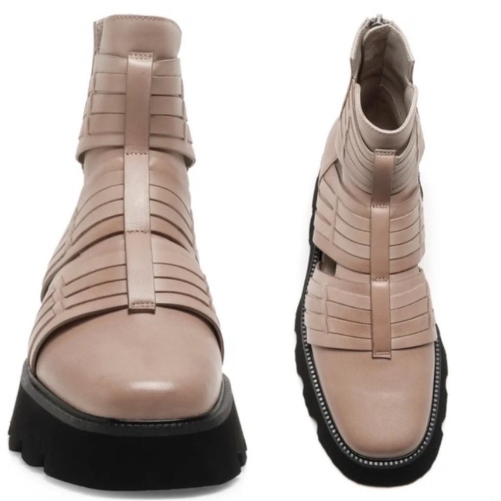 FREE PEOPLE Leather Hydra Huarache Bootie Shoes Size 7.5 - Picture 3 of 16